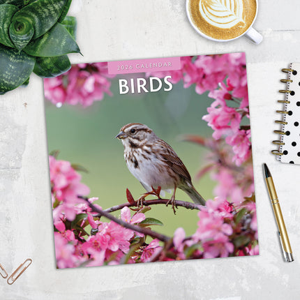 Birds 2026 Premium Square Wall Calendar