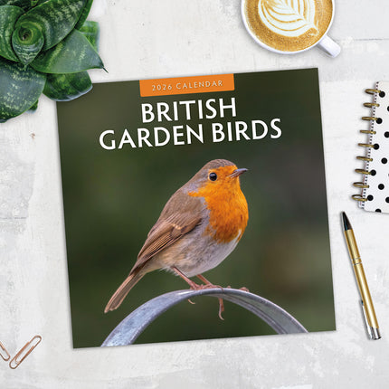 British Garden Birds 2026 Premium Square Wall Calendar
