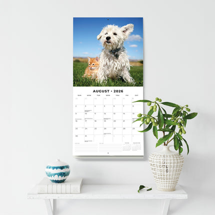 Cats And Dogs 2026 Premium Square Wall Calendar