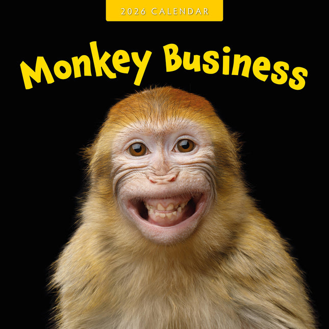 Monkey Business 2026 Premium Square Wall Calendar