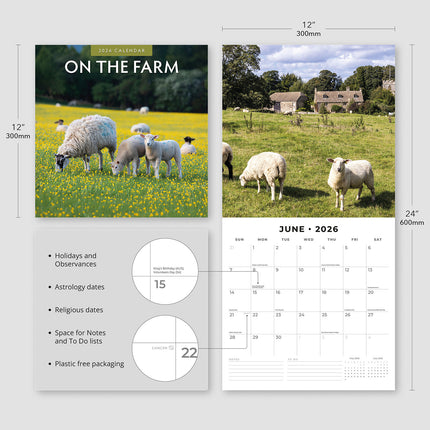 On The Farm 2026 Premium Square Wall Calendar