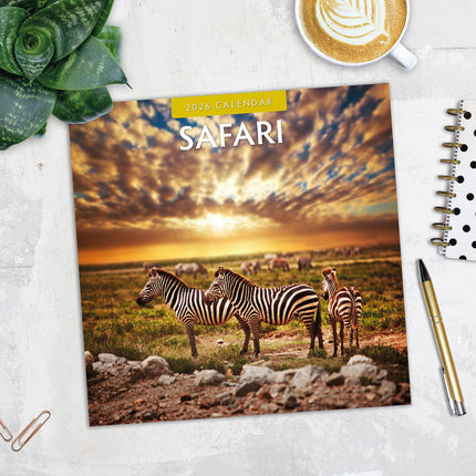 Safari 2026 Premium Square Wall Calendar