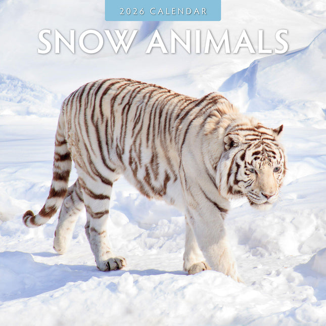 Snow Animals 2026 Premium Square Wall Calendar