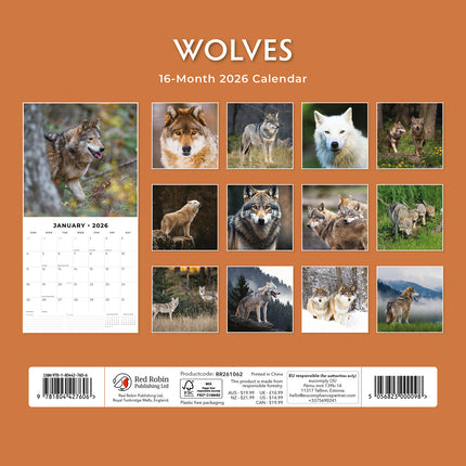 Wolves 2026 Premium Square Wall Calendar