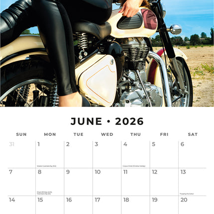 Biker Girls 2026 Premium Square Wall Calendar