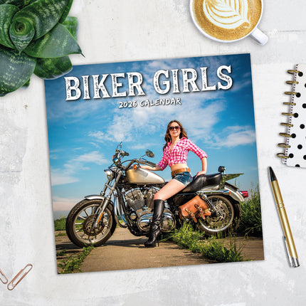 Biker Girls 2026 Premium Square Wall Calendar