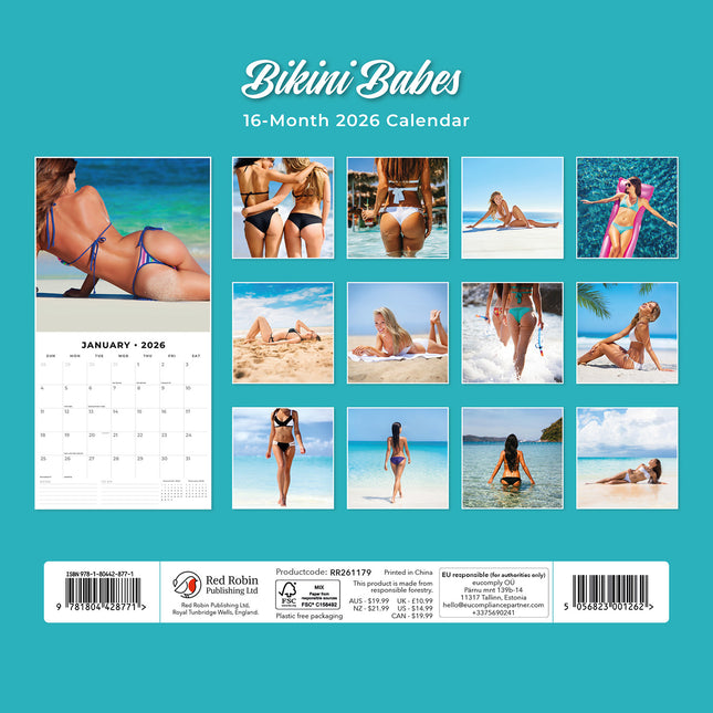 Bikini Babes 2026 Premium Square Wall Calendar