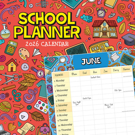 School Planner 2026 Premium Square Wall Calendar