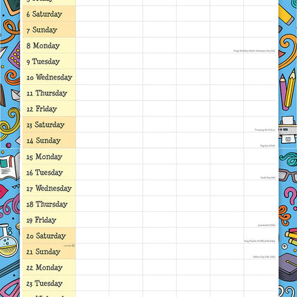 School Planner 2026 Premium Square Wall Calendar