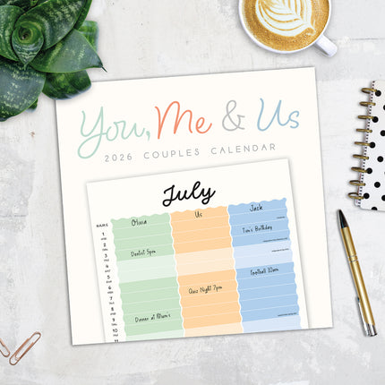You Me And Us 2026 Premium Square Wall Calendar
