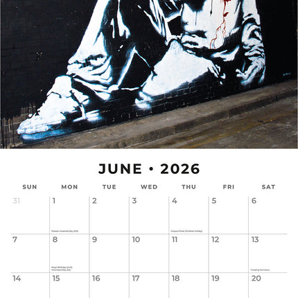 Banksy 2026 Premium Square Wall Calendar