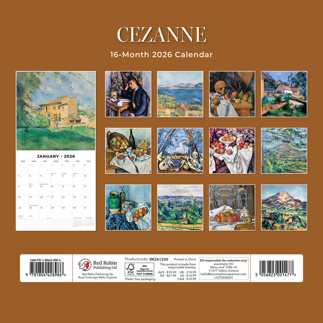 Cezanne 2026 Premium Square Wall Calendar