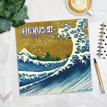 Hokusai 2026 Premium Square Wall Calendar