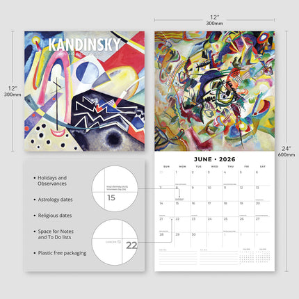 Kandinsky 2026 Premium Square Wall Calendar