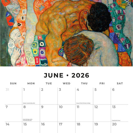 Klimt 2026 Premium Square Wall Calendar