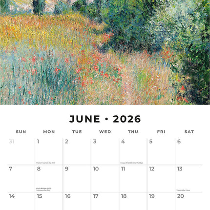 Monet 2026 Premium Square Wall Calendar