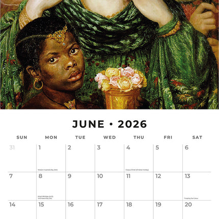 Pre Raphaelites 2026 Premium Square Wall Calendar
