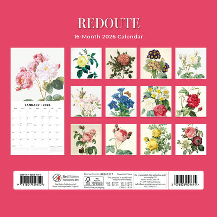 Redoute 2026 Premium Square Wall Calendar