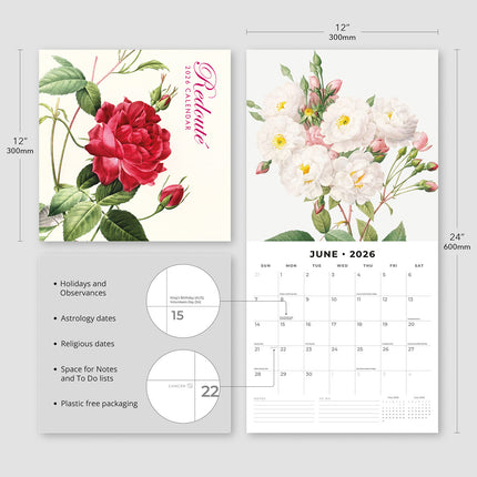 Redoute 2026 Premium Square Wall Calendar