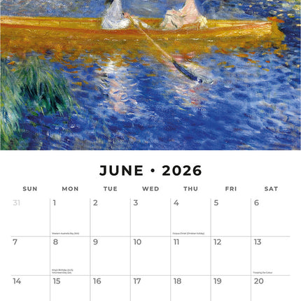 Renoir 2026 Premium Square Wall Calendar