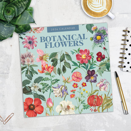 Botanical Flowers 2026 Premium Square Wall Calendar