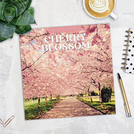 Cherry Blossom 2026 Premium Square Wall Calendar