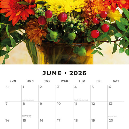 Floral Bouquet 2026 Premium Square Wall Calendar