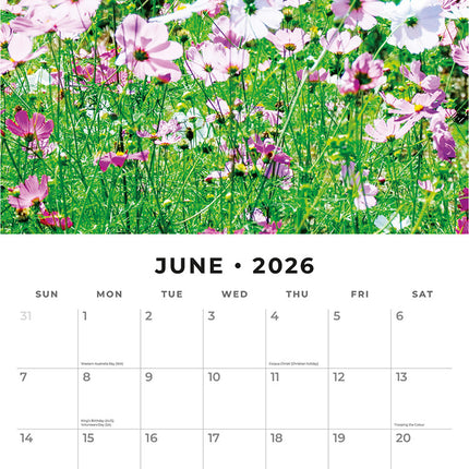 Wild Flowers 2026 Premium Square Wall Calendar