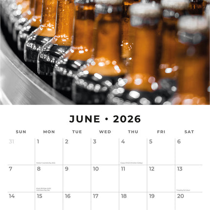 Beer Time 2026 Premium Square Wall Calendar