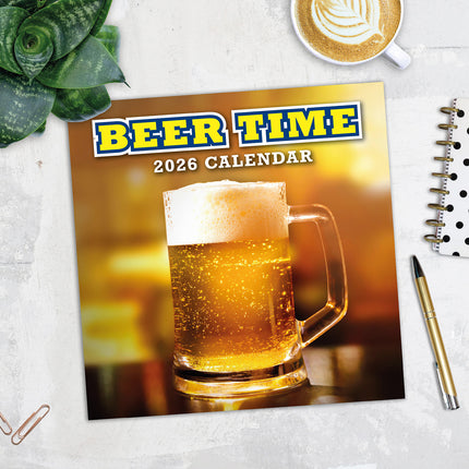 Beer Time 2026 Premium Square Wall Calendar