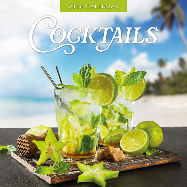 Cocktails 2026 Premium Square Wall Calendar