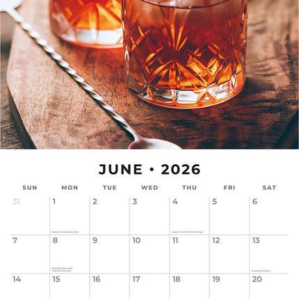 Cocktails 2026 Premium Square Wall Calendar
