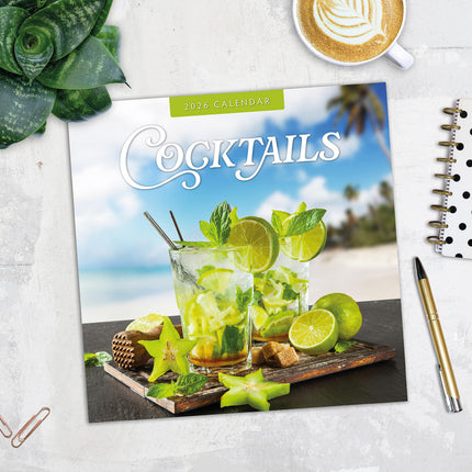Cocktails 2026 Premium Square Wall Calendar