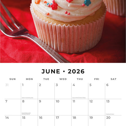 Cupcakes 2026 Premium Square Wall Calendar