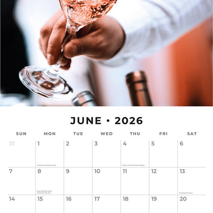 Wine 2026 Premium Square Wall Calendar