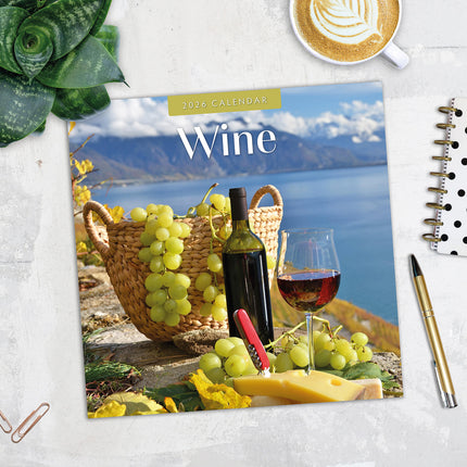 Wine 2026 Premium Square Wall Calendar
