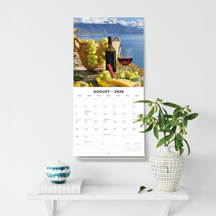 Wine 2026 Premium Square Wall Calendar