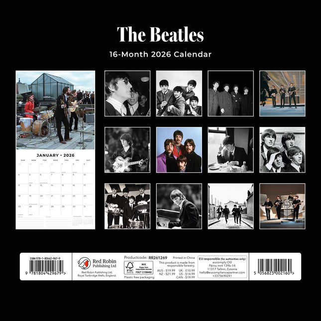 The Beatles 2026 Premium Square Wall Calendar