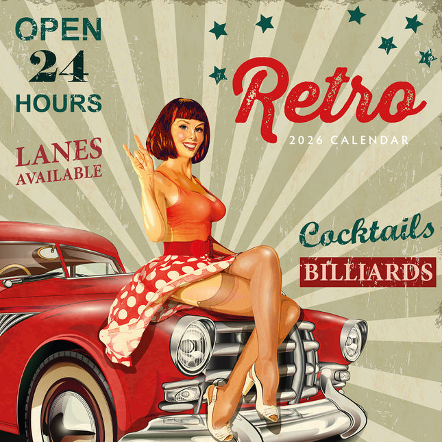 Retro 2026 Premium Square Wall Calendar