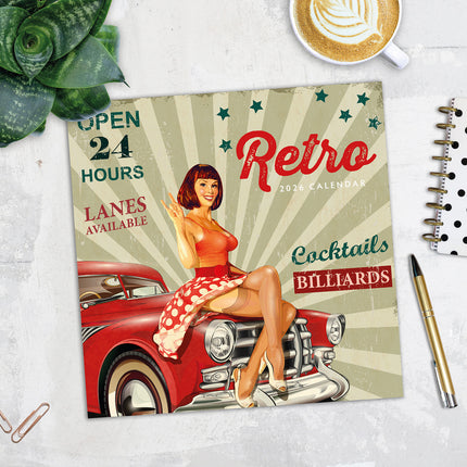 Retro 2026 Premium Square Wall Calendar