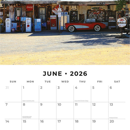 Route 66 2026 Premium Square Wall Calendar