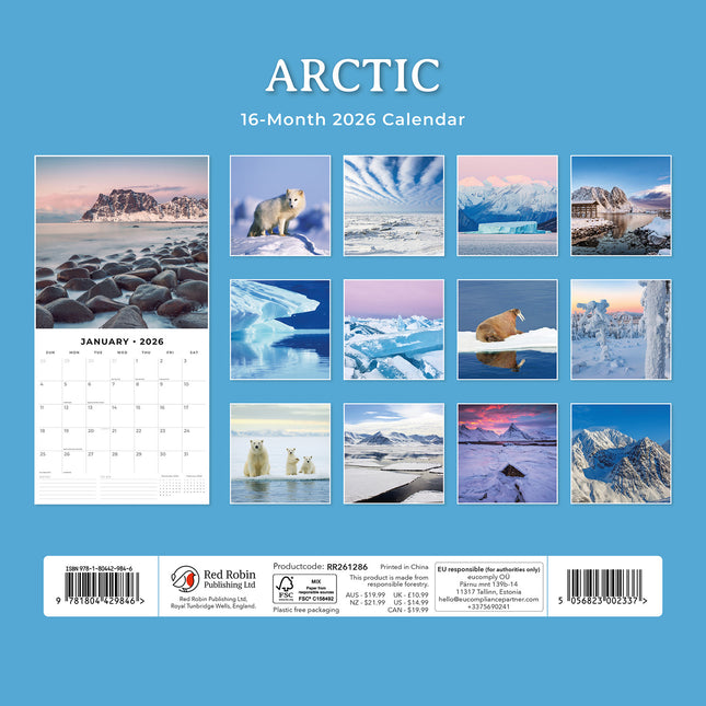 Arctic 2026 Premium Square Wall Calendar