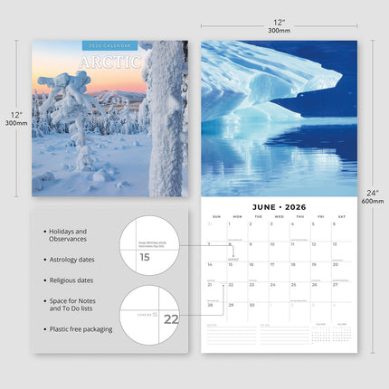 Arctic 2026 Premium Square Wall Calendar