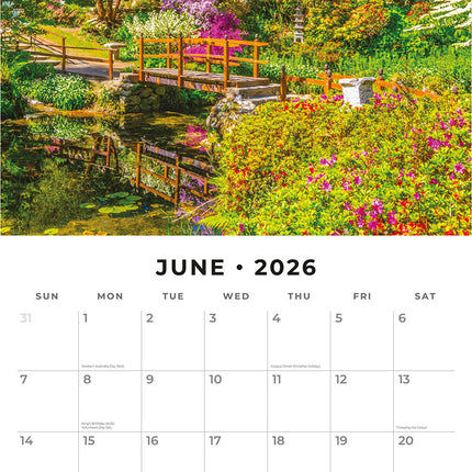 Beautiful Gardens 2026 Premium Square Wall Calendar