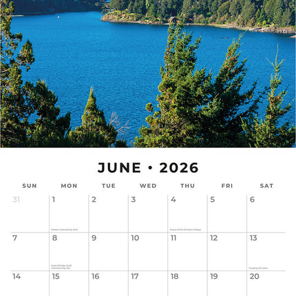 Lakes 2026 Premium Square Wall Calendar