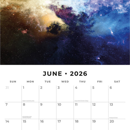Space 2026 Premium Square Wall Calendar