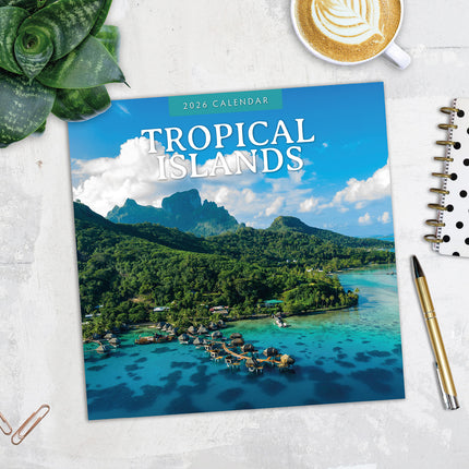Tropical Islands 2026 Premium Square Wall Calendar