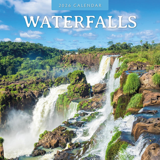 Waterfalls 2026 Premium Square Wall Calendar
