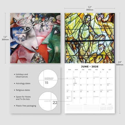 Chagall 2026 Premium Square Wall Calendar