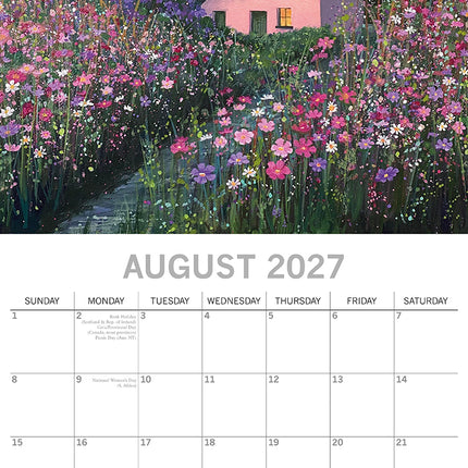 A Country Stroll 2027 Premium Square Wall Calendar August sample page